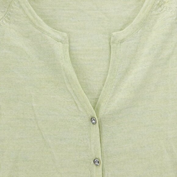 EILEEN FISHER 100% Merino Wool Cardigan Rhinestone Buttons Lightweight Petite S - Picture 4 of 10